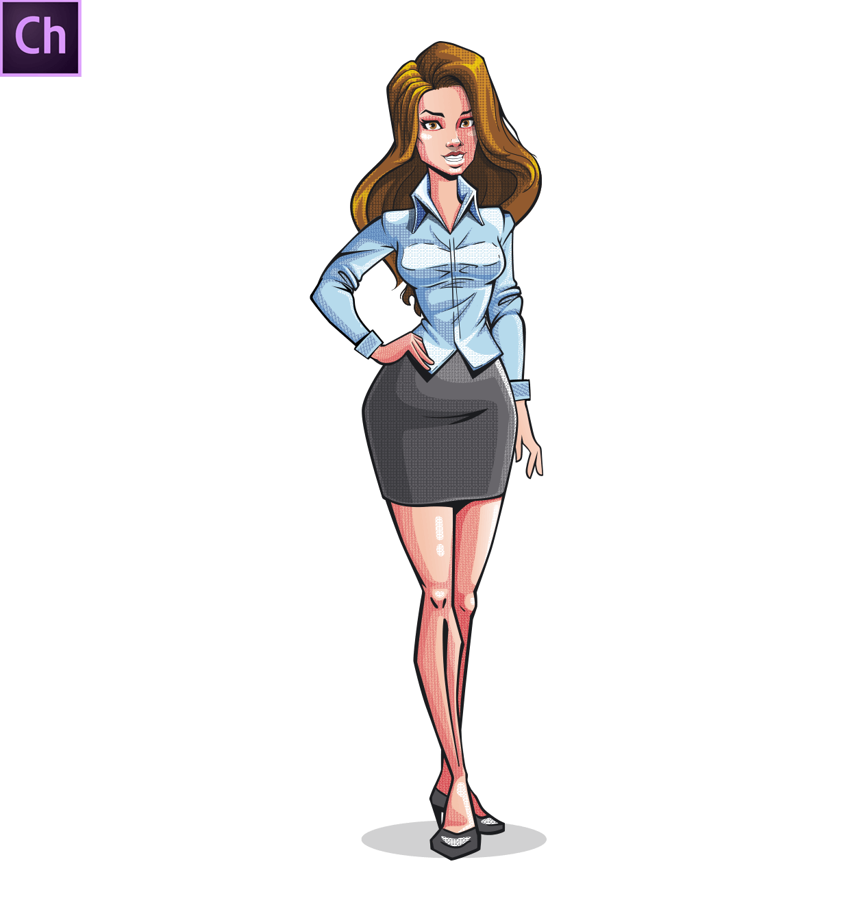 Comic Book Style BusinessWoman Character Animator Puppet